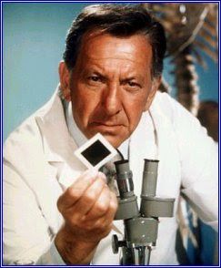 Finally, after eight laboratory tests, Dr. Quincy has identified the perpetrator's DNA from the wafer thin mints strewn across the crime scene.