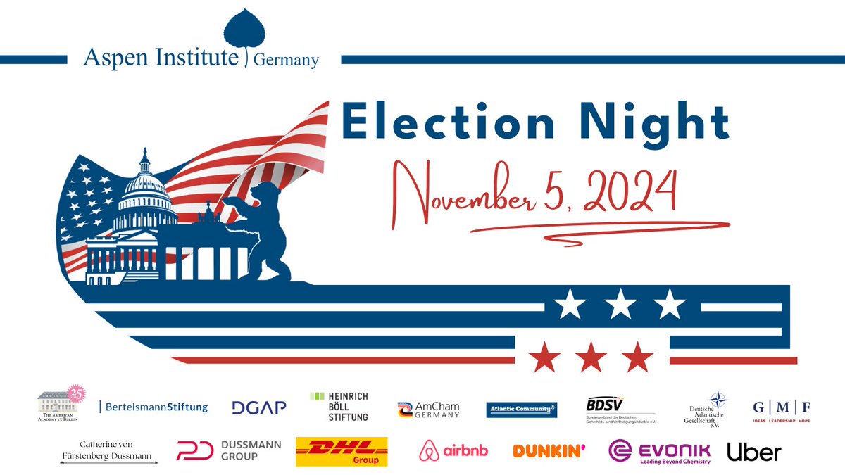 Announcing Election Night 2024 in Berlin! As Americans are making their voices heard on November 5, we'll be teaming up with host <a href="/AspenGermany/">Aspen Germany</a> and a group of partner institutions on this transatlantic community event to watch the presidential election unfold.