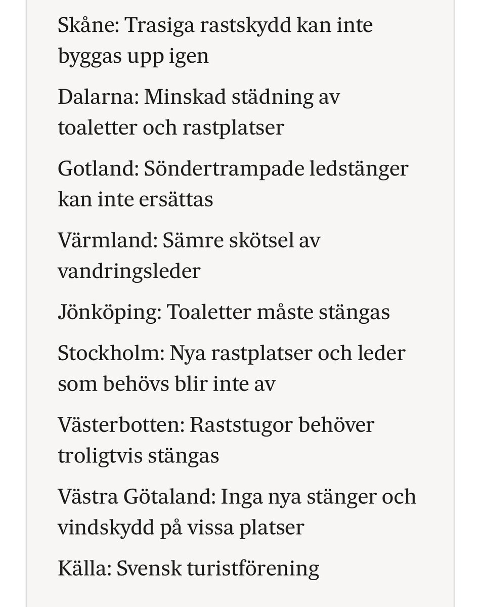 Exempel på hur regeringens nedskärningar i friluftslivet slår: