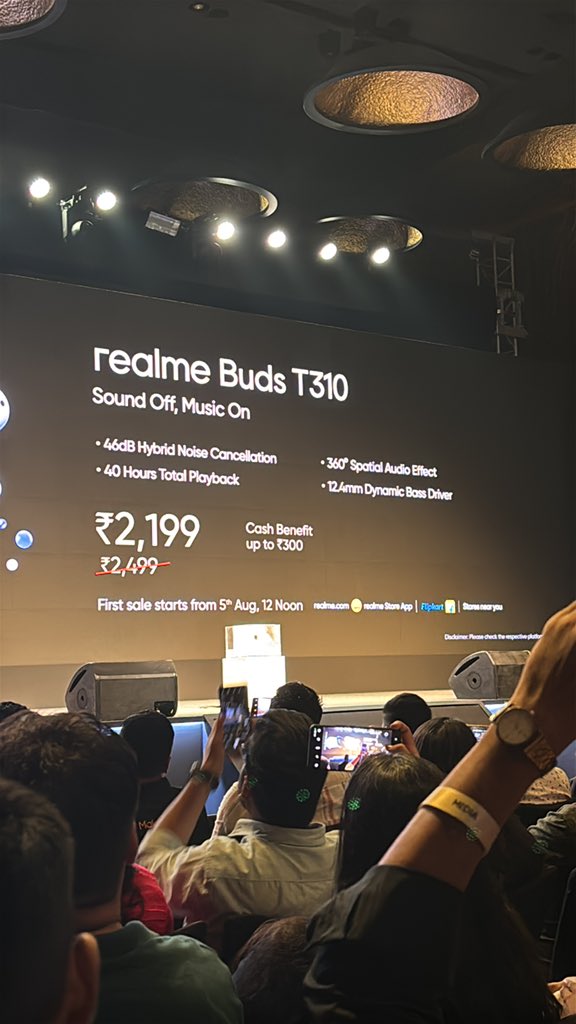 Realme Buds T310 sale starts on 5th Aug, 12 Noon.