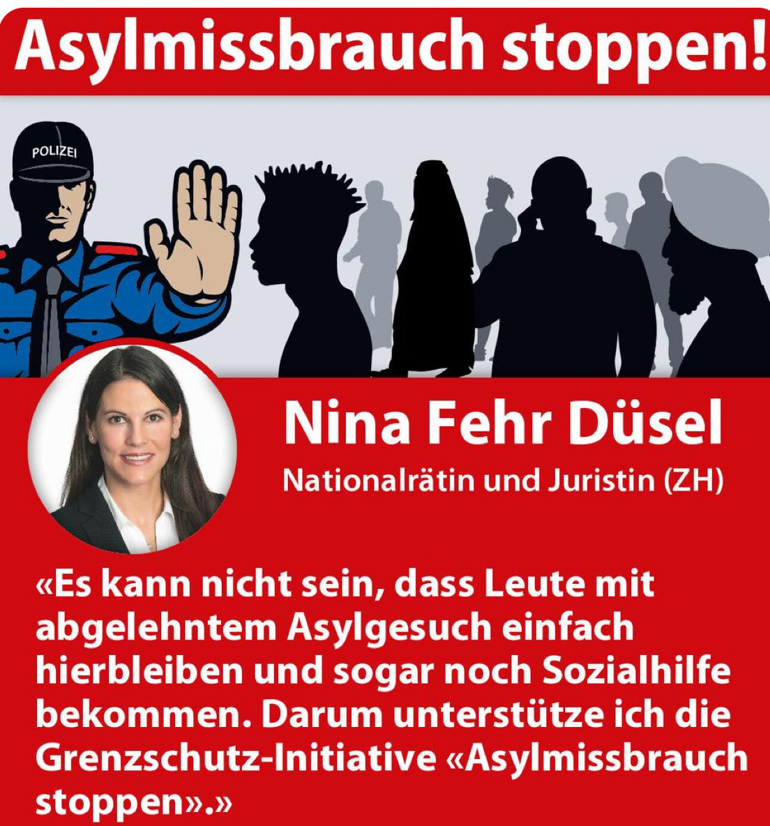 Simple @Kampagnenstrategie: Die Köpfe wechseln, der Blödsinn bleibt. 

Fakt ist: Niemand bekommt gem. geltendem Recht nach abgelehntem Asylgesuch Sozialhilfe. Weiss man als Juristin und Nationalrätin natürlich.
#FaktenStattHetze