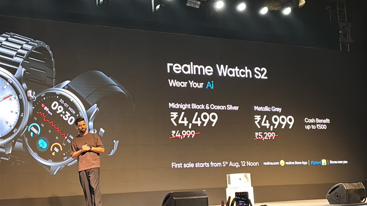 Realme Watch S2 sale starts on August 5.