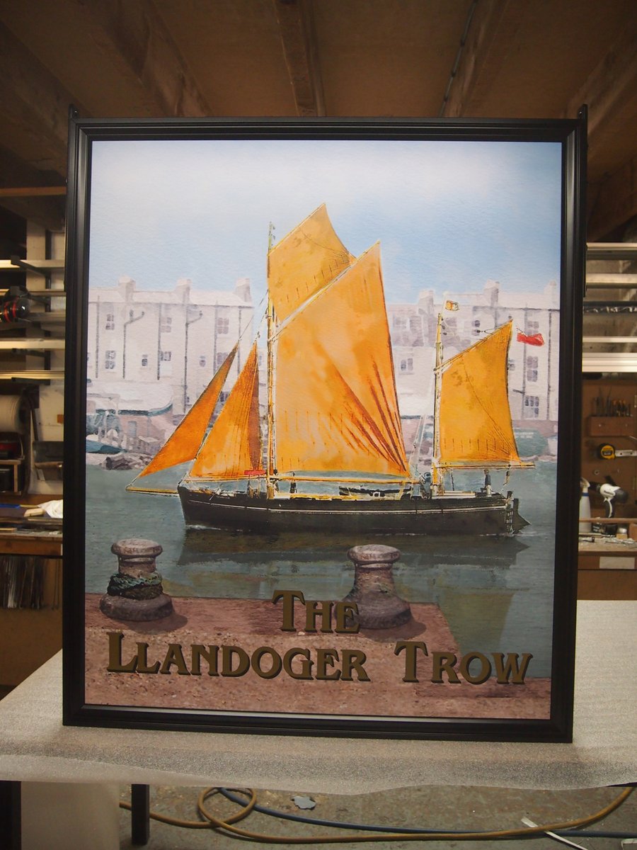Our hand painted Llandoger pub sign is finally ready for installation.
