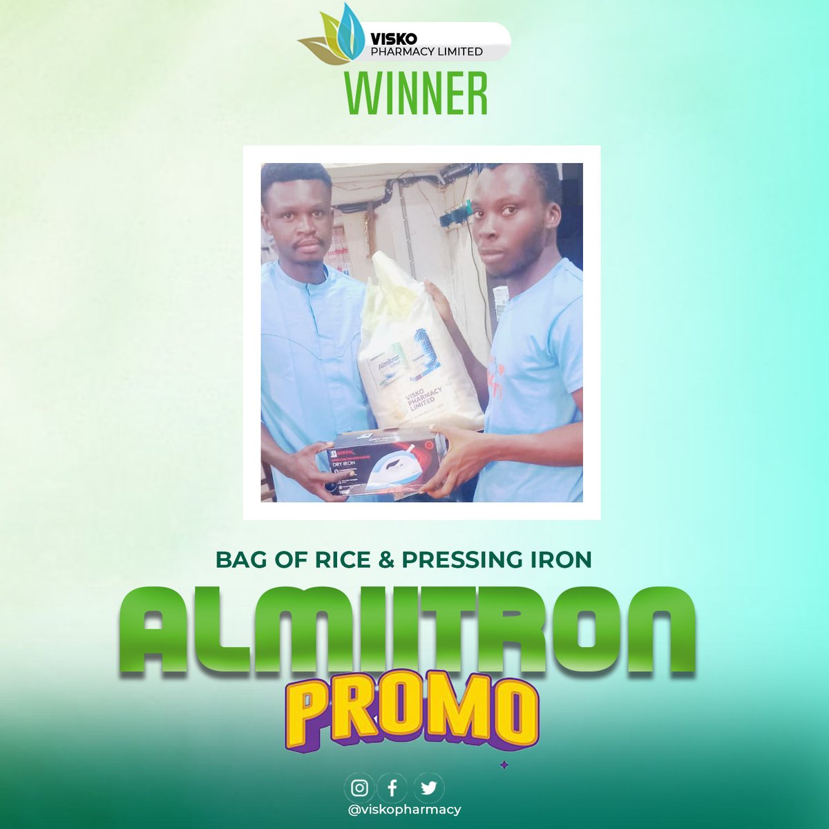 visko_pharms's tweet photo. WINNERS OF OUR PROMO
#almiitron #VISKO #WINNERS https://t.co/IGmGgCSK3e