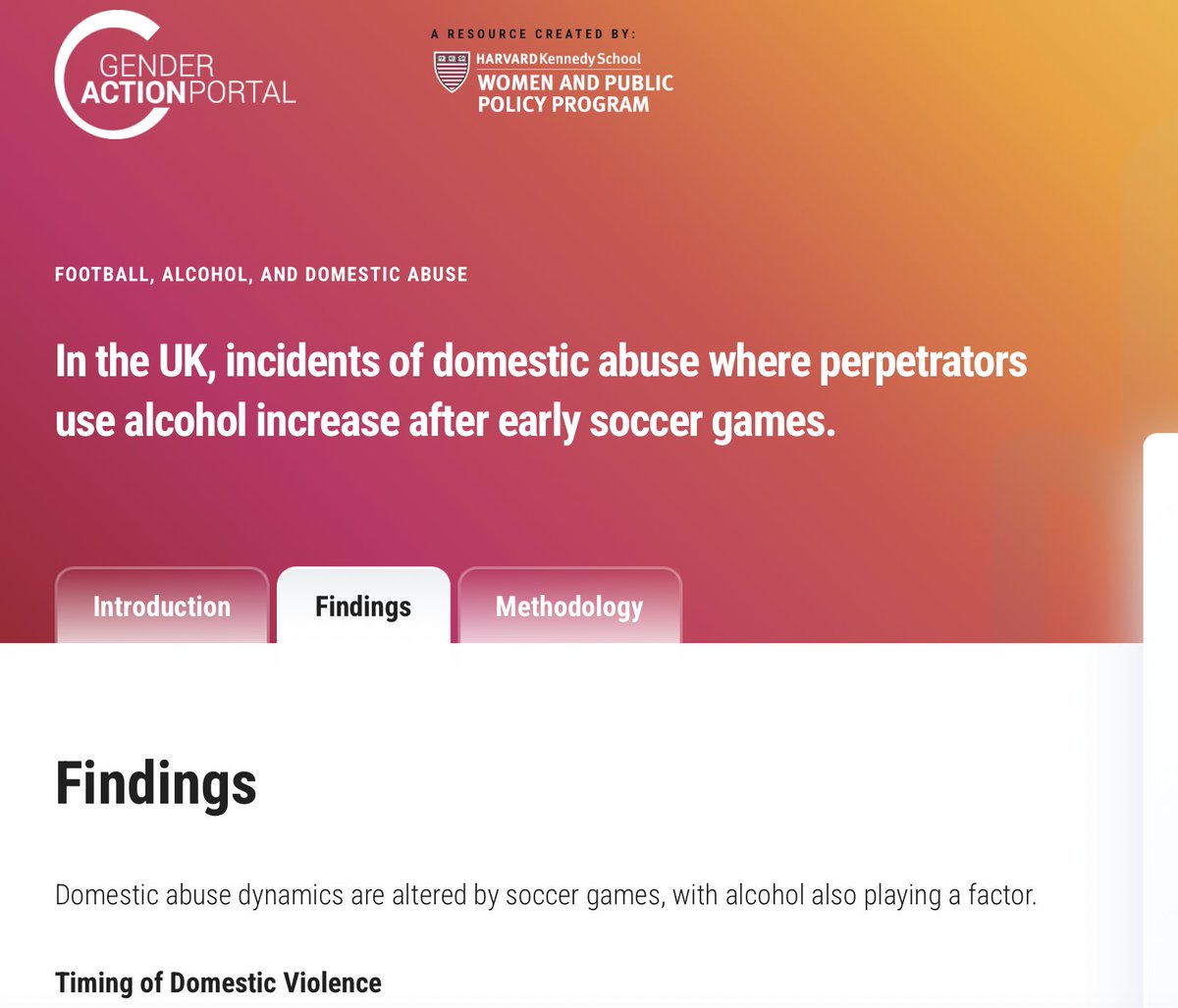 Ria Ivandić (@riaivandic) on Twitter photo Summary of our work on the <a href="/wapppHKS/">Women and Public Policy Program</a> 's Gender Action Portal:
gap.hks.harvard.edu/football-alcoh… Summary of our work on the <a href="/wapppHKS/">Women and Public Policy Program</a> 's Gender Action Portal:
gap.hks.harvard.edu/football-alcoh…