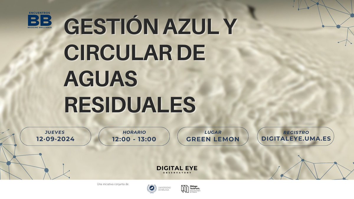La escasez de agua es una de las principales preocupaciones medioambientales que existen y presentar soluciones innovadoras es imprescindible
No te pierdas nuestro próximo evento donde trataremos este tema!⁣

🗓️12/09
⌚12:00 - 13:00⁣
📍Edificio Green Lemon
👩🏽‍💻Regístrate gratis