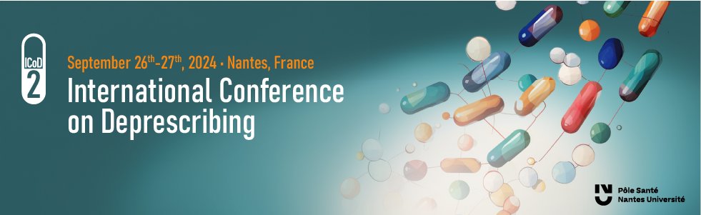 ICOD 2 (@icod2024) on Twitter photo 📣 Registrations are still open for the ICOD2 !📣
The 2nd Internation Conference on Deprescribing #ICOD2 will take place in Nantes, France from September 26th to 27th !
To register, follow the link : icod2.sciencesconf.org/registration
See the keynotes speakers : icod2.sciencesconf.org/resource/page/… 📣 Registrations are still open for the ICOD2 !📣
The 2nd Internation Conference on Deprescribing #ICOD2 will take place in Nantes, France from September 26th to 27th !
To register, follow the link : icod2.sciencesconf.org/registration
See the keynotes speakers : icod2.sciencesconf.org/resource/page/…