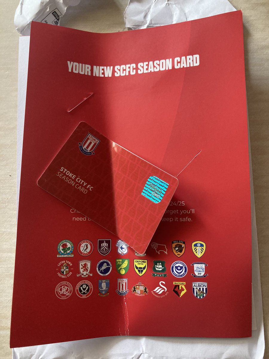 ROBANDTHEMOB's tweet photo. Thanks to @RoyalMail for their modification to my daughterโs @stokecity season card ๐ #ExceptionalWork ๐ https://t.co/QXnAB2957Q