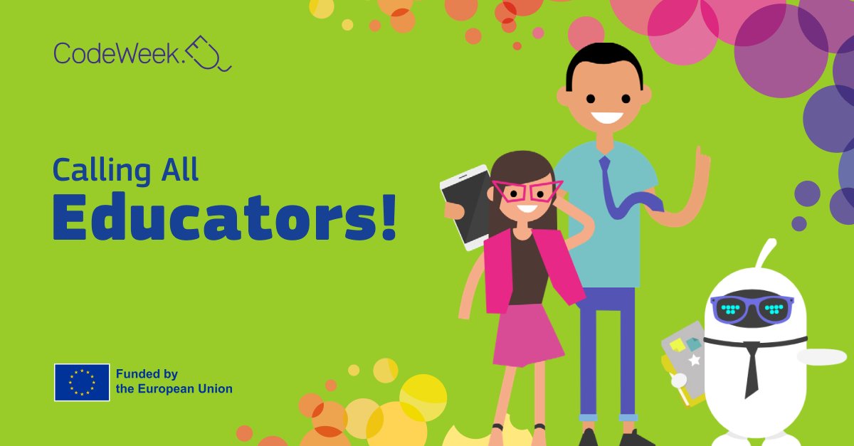 CodeWeekEU's tweet photo. 🚀 Calling All Educators! 🚀
Join a vibrant community of educators bringing coding to the classroom with engaging activities, resources, and support. Explore how you can get involved and access teaching materials. 
 https://t.co/0u9fLhjYhd

#EUCodeWeek #Education #EdTech https://t.co/pKCStZwOYy