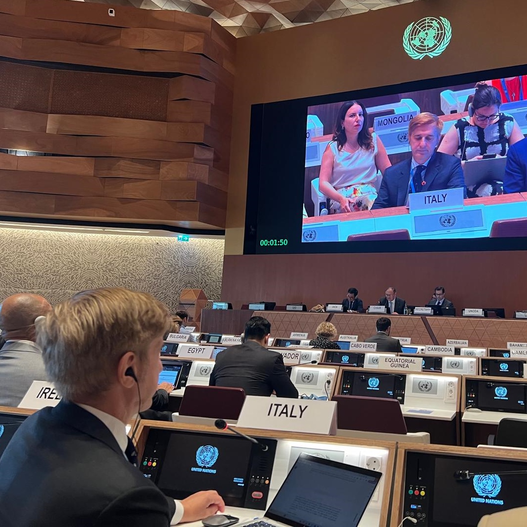 #NPTPrepCom Cluster III debate: Italy strongly supports the <a href="/iaeaorg/">IAEA - International Atomic Energy Agency ⚛️</a> and as <a href="/G7/">G7</a> Presidency is proud to co-host the inaugural ministerial meeting of the World Fusion Energy Group in November in Rome.