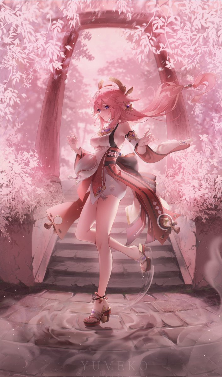 "I'm always watching"
-Yae Miko🌸

Finally, I finished it!🙌 

#八や重え神み子こ #八重神子 #yaemiko #GenshinImpact