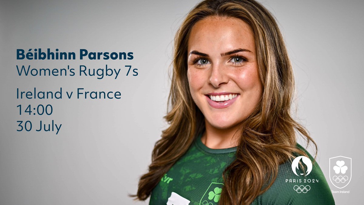 Dublin City University (@dcu) on Twitter photo DCU is proud to support Olympian Béibhinn Parsons <a href="/ParsonsBeibhinn/">Beibhinn Parsons</a>!
Béibhinn will be competing in the #ParisOlympics Women’s Rugby 7s event.
Round 5 takes place on July 30, 2:00pm Irish time. Béibhinn is a Communication Studies student <a href="/HumanitiesDCU/">Faculty of Humanities & Social Sciences @ DCU</a>.
Read:launch.dcu.ie/4c8d4vu DCU is proud to support Olympian Béibhinn Parsons <a href="/ParsonsBeibhinn/">Beibhinn Parsons</a>!
Béibhinn will be competing in the #ParisOlympics Women’s Rugby 7s event.
Round 5 takes place on July 30, 2:00pm Irish time. Béibhinn is a Communication Studies student <a href="/HumanitiesDCU/">Faculty of Humanities & Social Sciences @ DCU</a>.
Read:launch.dcu.ie/4c8d4vu