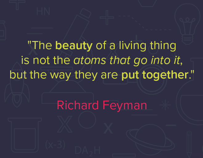 gsc1's tweet photo. #ScienceQuoteOfTheWeek
"The beauty of a living thing is not the atoms that go into it, but they way they are put together." - Richard Feyman https://t.co/vFdZ6C8bFH