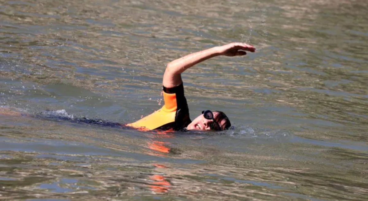 PopBase's tweet image. The men’s triathlon swimming competition at the Paris #Olympics has been postponed due to pollution in the Seine river.
