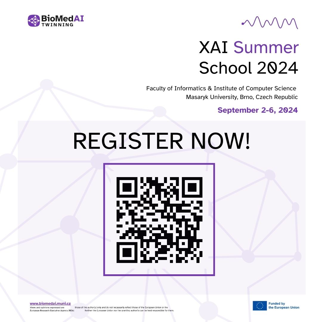 Institute of Computer Science MUNI (@muni_ics) on Twitter photo XAI Letní škola 2024 startuje na začátku září 🗓️
Společně s <a href="/FI_MUNI/">Fakulta informatiky MU</a> pořádáme v Brně od 2. do 6. září 2024 letní školu zaměřenou na vysvětlitelnou umělou inteligenci (XAI) v digitální patologii 🤖🩺Více tady ➡️ biomedai.muni.cz/summer-school-… XAI Letní škola 2024 startuje na začátku září 🗓️
Společně s <a href="/FI_MUNI/">Fakulta informatiky MU</a> pořádáme v Brně od 2. do 6. září 2024 letní školu zaměřenou na vysvětlitelnou umělou inteligenci (XAI) v digitální patologii 🤖🩺Více tady ➡️ biomedai.muni.cz/summer-school-…