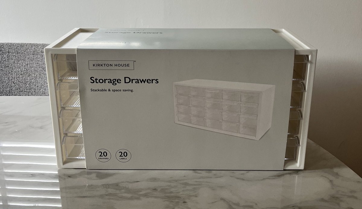 THANK YOU to whoever posted about these the other day, when I say I RAN to Aldi 🏃🏼‍♀️so handy for storing bits and bobs all in the one place! The drawers are deep enough for pens too 👏🏼 24/25 - the year of organisation 🫡😂 £10 for 10 or 20 drawers AND it comes with labels 🤩