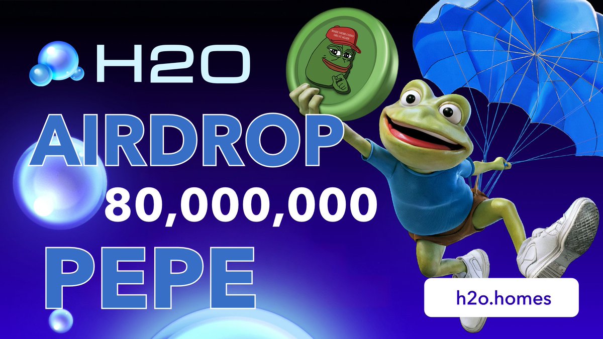 The #H2ODAO just keeps on giving! 💸 

We’ve got another incredible #Memecoin giveaway for you with <a href="/pepecoineth/">Pepe</a>🤑 This time it's the mighty Pepe! 🐸 

We’re giving away 80,000,000 $PEPE to be shared between 200 winners 🥳 

gleam.io/Uljfc/join-us-…

📅Start Date: July 30
📅End