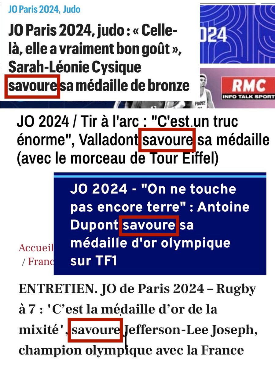 LES J.O. 2024 : UN CONCOURS DE DÉGUSTATION ! À croire qu’on y distribue des médailles en chocolat…