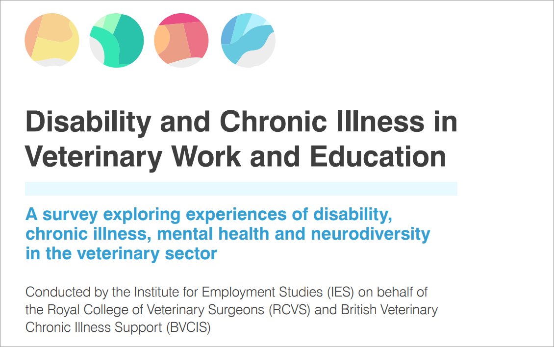 EmploymtStudies's tweet photo. A landmark report based on IES's research on behalf of @theRCVS and @vethealthUK has just been published. This research aimed to gain a better understanding of the experiences of veterinary professionals with a disability/chronic condition. Find out more: https://t.co/tW6keZwlzz https://t.co/WaWBAQwSkV