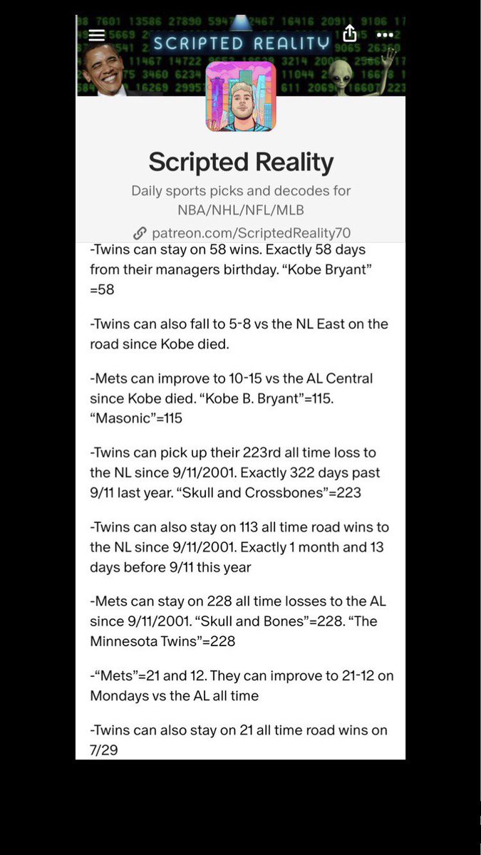 scriptedreal1ty's tweet image. Here are the full decode for all of the picks that were posted to the patreon tonight (7/29