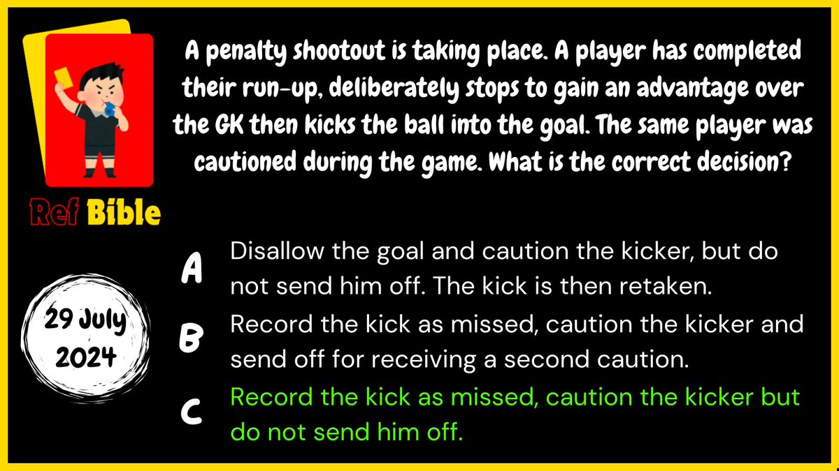 therefbible's tweet photo. Feinting after completing the run-up is not permitted and should result in a caution for the kicker.

However, cautions issued during the game (including extra time) are not carried into the penalty shootout. This applies to players AND team officials. 

#referee #football https://t.co/tkjpFrfzOZ