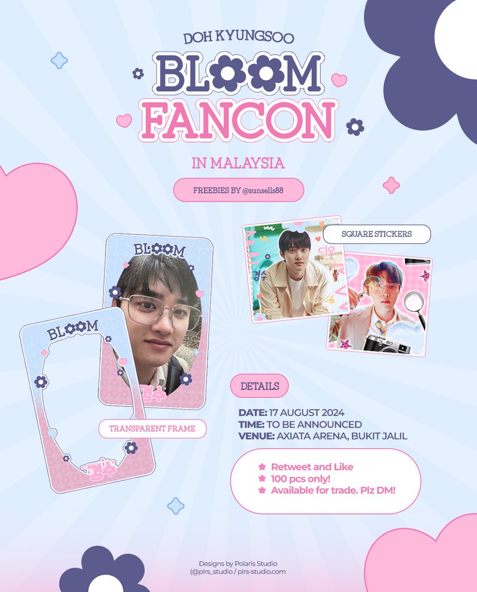yangdotruz61's tweet photo. 📢 Freebies for #BLOOMinKL 

by @sunsells88 x @yangdotruz61 

Hello Dandanies! I will distribute stickers &amp; transparent frame! 

🍬 17th Aug 2024
🍬 Axiata Arena

I’ll update my whereabouts on d-day! Open for trade 🎀

Please help rt and like 🤍! #BLOOMinMY https://t.co/xY73bT5rz6