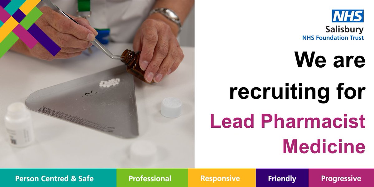 Salisbury Hospital Recruitment (@sdhrecruitment) on Twitter photo We're recruiting for a dynamic Lead Pharmacist here <a href="/SalisburyNHS/">Salisbury Hospital</a> to bring expertise to Cardiology, Endocrinology, Respiratory, Gastroenterology, & our Award-Winning Spinal Unit. Ready to make an impact? Apply now! salisbury.nhs.uk/working-for-te… #JoinOurPeople We're recruiting for a dynamic Lead Pharmacist here <a href="/SalisburyNHS/">Salisbury Hospital</a> to bring expertise to Cardiology, Endocrinology, Respiratory, Gastroenterology, & our Award-Winning Spinal Unit. Ready to make an impact? Apply now! salisbury.nhs.uk/working-for-te… #JoinOurPeople