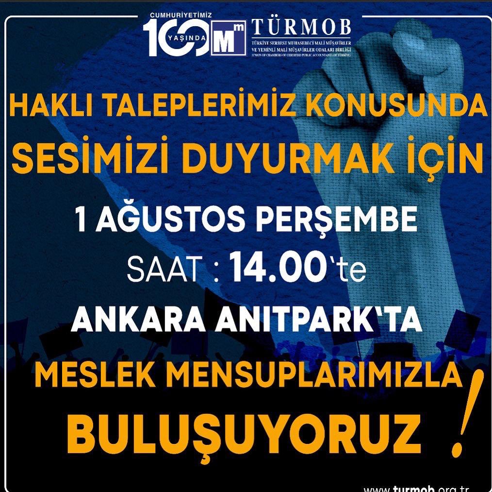 #MaliMüşavirMitingi
Tüm meslektaşlarımız özellikle Ankaradaki meslektaşlarımız istisnasız katılım sağlarlarsa büyük ses getirebiliriz.