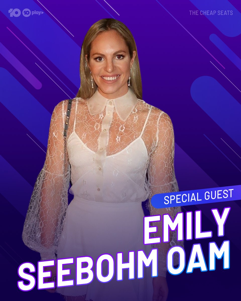 Entertainment reporting legend <a href="/AngelaBishop/">Angela Bishop OAM</a> and three-time gold medalist <a href="/emcbomb/">Emily Seebohm</a> are tonight's special guests! 🤩🎖

#CheapSeatsAU 8.30 Tonight on <a href="/Channel10AU/">Channel 10</a> and 10 Play.