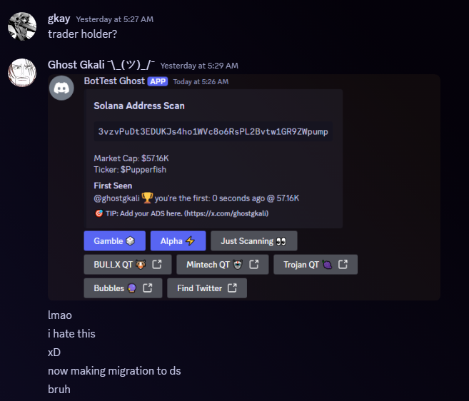I want this blind community to realise how some people work here.

<a href="/gkaydev/">gkay 🦇</a> I have nothing against him, we were good friends.

I don't understand why he had to take literally the whole concept of my idea and copy exactly my bot.

A few days ago I created a bot to make calls and