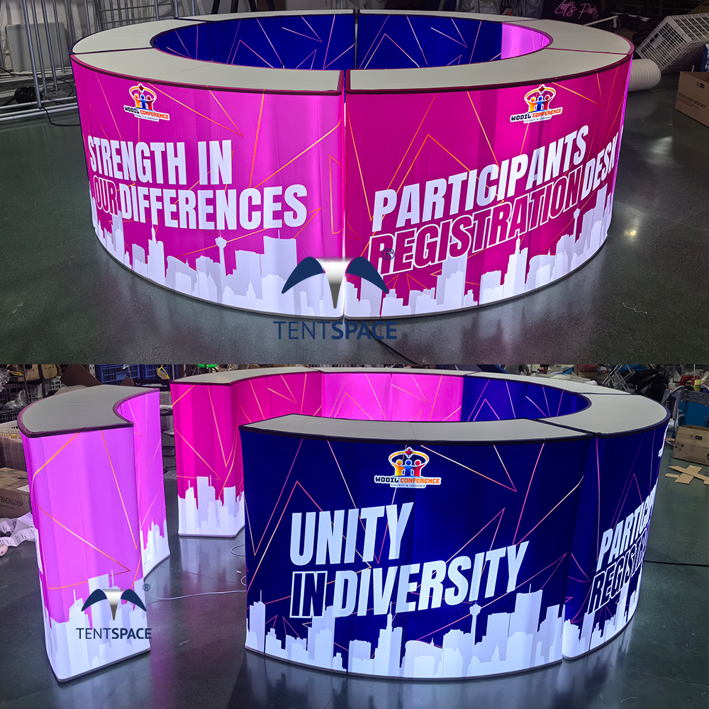 TaoTely63431's tweet image. Curved table with LED lighitng 
Lighting curving counters for exhibition booth 
How nice !

#curvingtable #lightingtable #exhibition #exhibitiontable #curving #curvingcounter #ExhibitionCounter