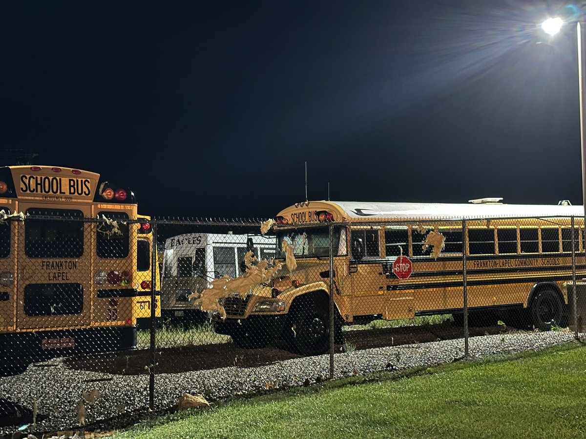 kithanleytv's tweet photo. A better look at the damage to the Frankton-Lapel Community schools admin building…

This is the gymnasium, where a lone basketball goal still stands.

We’ll have a clearer picture once the sun rises.

@FOX59 @CBS4Indy https://t.co/3k6xCO4oAD