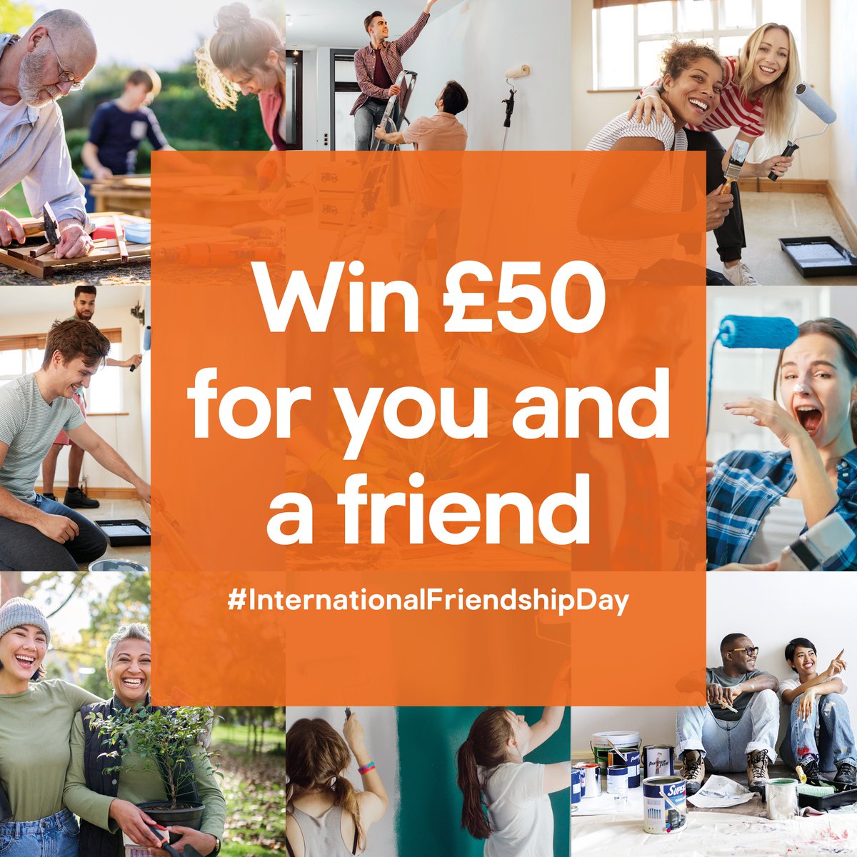 Win a £50 gift card for you and a friend. 

1. Make sure you're following <a href="/BandQ/">B&Q</a> 
2. Like this post ​
3. Tag a friend who always shows you kindness when it comes to DIY ​

 Prize draw closes at 23:59 on 6 August 2024. Ts&amp;Cs apply – bit.ly/3A6OfCH