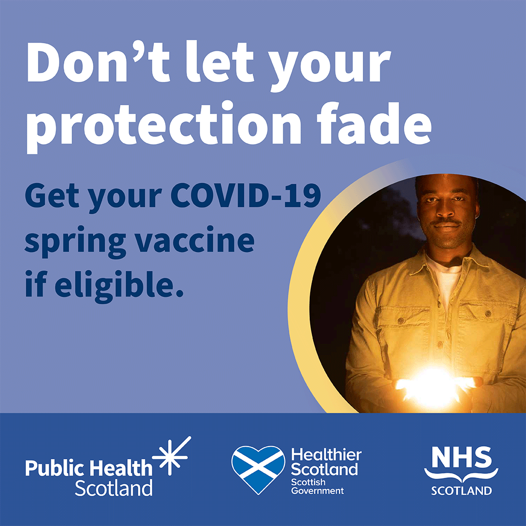 InverclydeHSCP's tweet photo. People aged 75+ and those aged 12+ with a weakened immune system are eligible for the COVID-19 spring vaccine. If you’ve missed your appointment or would like to reschedule, visit https://t.co/BxSOOxwYi6 #SpringVaccine https://t.co/YzPuBKkBlV