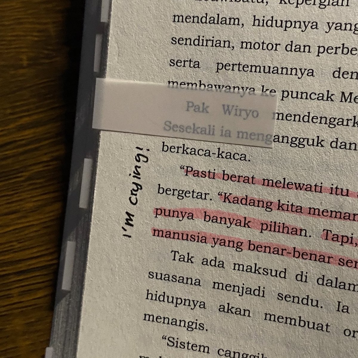 my annotation reading ‘janji untuk ayah’ this afternoon