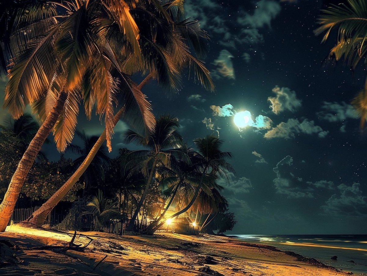 twicktwit's tweet photo. “I remember
The crackle of the palm trees
Over the mooned white roofs of the town...
The shining town...
And the tender fumbling of the surf
On the sulphur-yellow beaches
As we sat...a little apart...in the close-pressing night.”
—Lola Ridge (A Memory) 1918
#AIart #MJ6 #Poetry https://t.co/pkLmhjDDt6