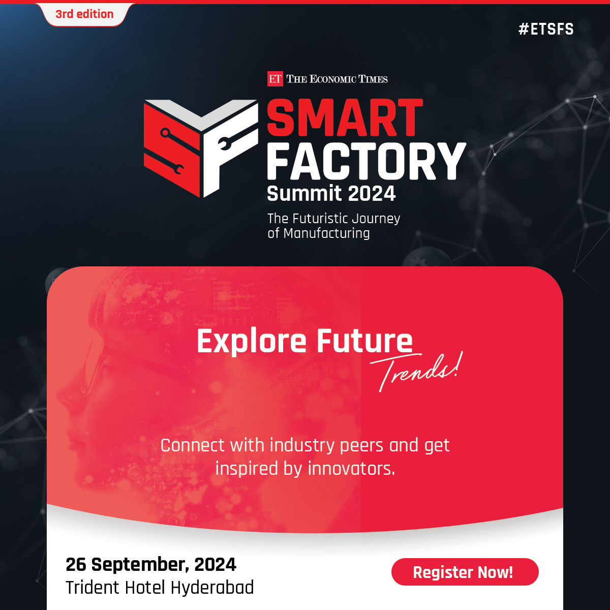 ETAuto's tweet photo. Explore the latest trends and seize learning opportunities at The Economic Times Smart Factory Summit 2024! Discover advancements in automation, AI, IoT, and sustainable manufacturing practices.
Register Now - https://t.co/YMTJ9EuWQN
#ETSFS #ETSmartFactory #Manufacturing https://t.co/gEd4eYniQr
