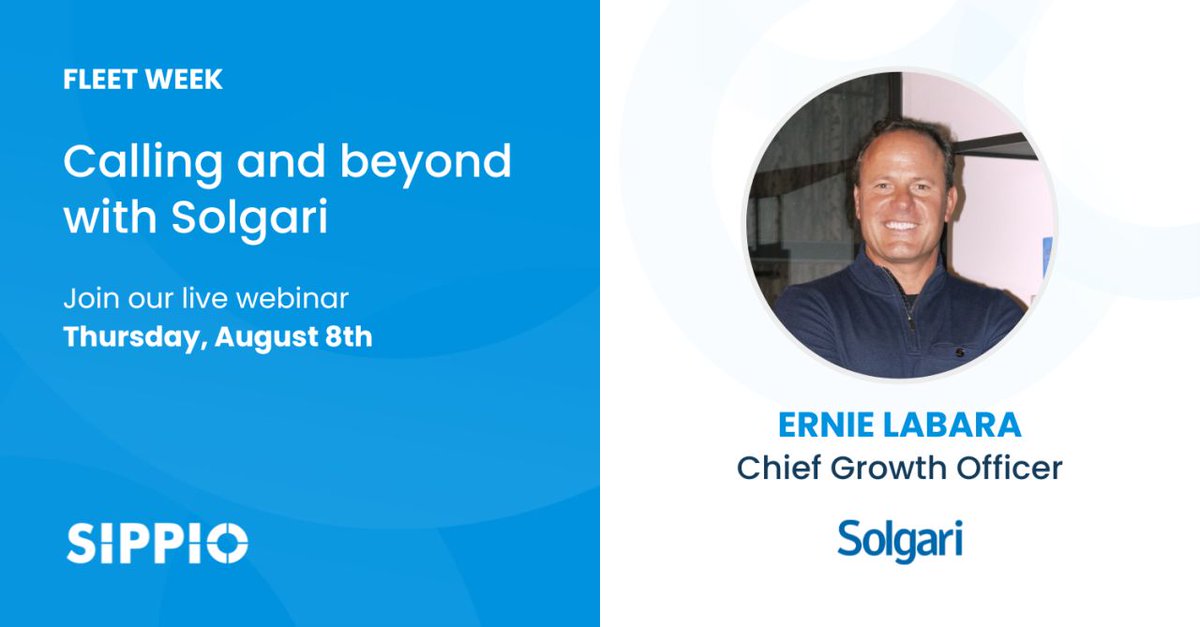 AI is Transforming Customer Engagement in Microsoft Teams!

Join us next week at <a href="/SIPPIO_Voice/">SIPPIO</a>  Fleet Week, where Solgari's Ernest LaBara, Chief Growth Officer - Americas, will explore the revolutionary impact of AI on customer experience!

Register now: lnkd.in/eiZCF4qc
