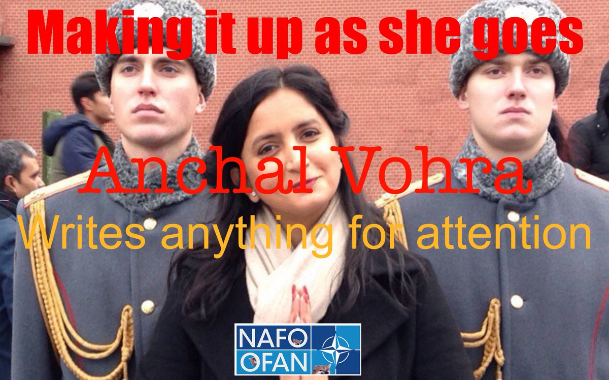 Beefeater_Fella's tweet photo. Let’s have a quick nosey at Anchal Vohra’s history:
Talks:
👉Invited as a speaker at the BRICS forum in Moscow.
👉Invited to China by The Global Times to speak on combatting terrorism.
“Big” Interviews:
👉 Adviser to indicted war criminal - Bashar al-Assad
👉 Pakistan’s indicted President, General Pervez Musharraf, sentenced to death in absentia by the Special Court for being guilty of high treason
👉 Prime Minister of Nepal, Baburam Bhattarai, a senior leader and intellectual force in the United Communist Party of Nepal (Maoist)
👉 CEO of Afghanistan, Dr Abdullah Abdullah, who backed Moscow's role Syria
👉 President of the Maldives, Mohamad Nasheed, a friend of russia who said that there were many Maldivian students studying in Russian universities. He also explored the possibility of obtaining scholarships from Russia to Maldivian students.
Current Position:
👉 Freelance TV Correspondent, Al Jazeera
👉 Writer, Foreign Policy
👉 Contributor, The Times
And now writes attention grabbing crap on Ukraine for Foreign Policy.