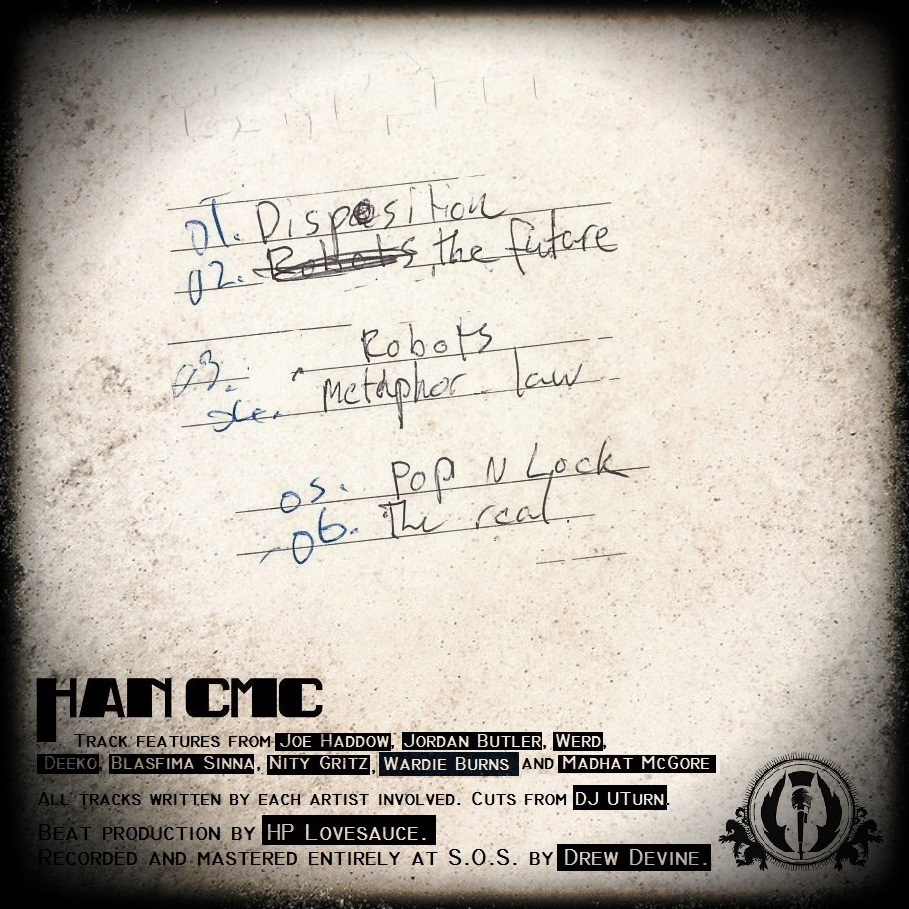 ** Han CMC EP **
Track features from Joe Haddow, Jordan Butler, <a href="/WerdSOS/">Werd (SOS)❕</a>, <a href="/deekomusic/">Deeko</a>, Blasfima Sinna, <a href="/NityGritz/">Nity Gritz</a>, Wardie Burns &amp; Madhat McGore. Cuts from DJ UTurn.

Steam / stores: ditto.fm/shadow-skillz

Production from 'HP Lovesauce' 🥸
OG Release: September 30, 2013 🎤🏴󠁧󠁢󠁳󠁣󠁴󠁿