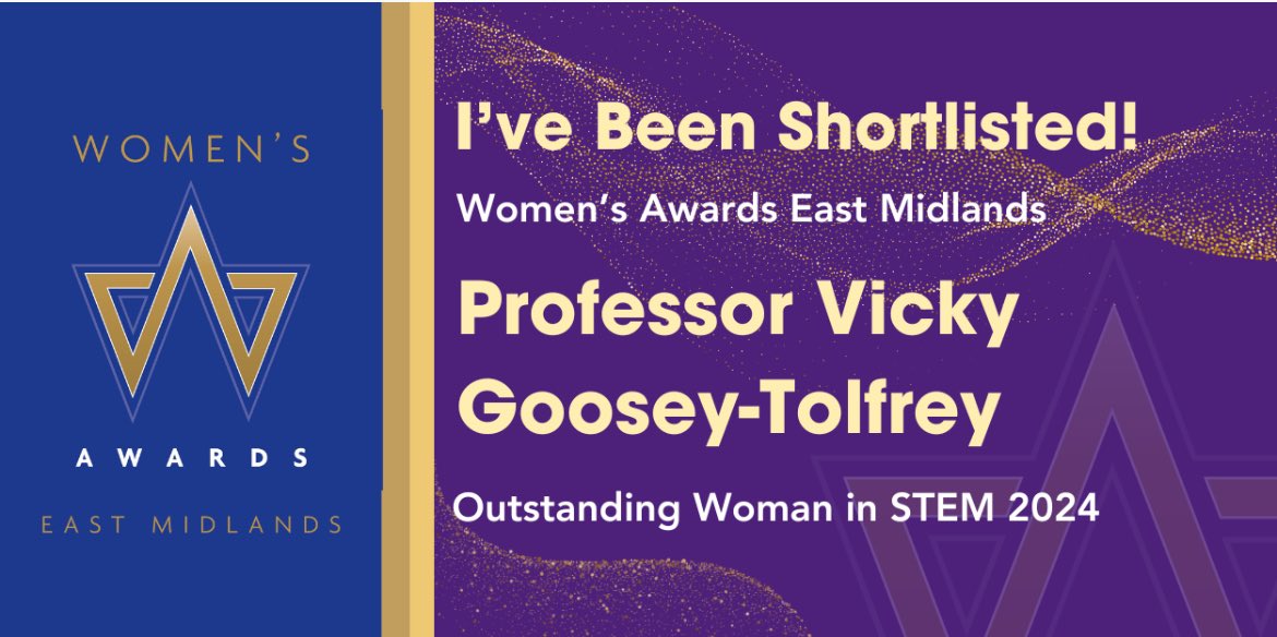 Join us in congratulating our director Vicky for being shortlisted for the “Outstanding Woman in STEM” award for the East Midlands in The Women’s Awards 2024!

👏🏼⭐️

The winner of this award will be announced on Friday the 27th September. Good luck Vicky!