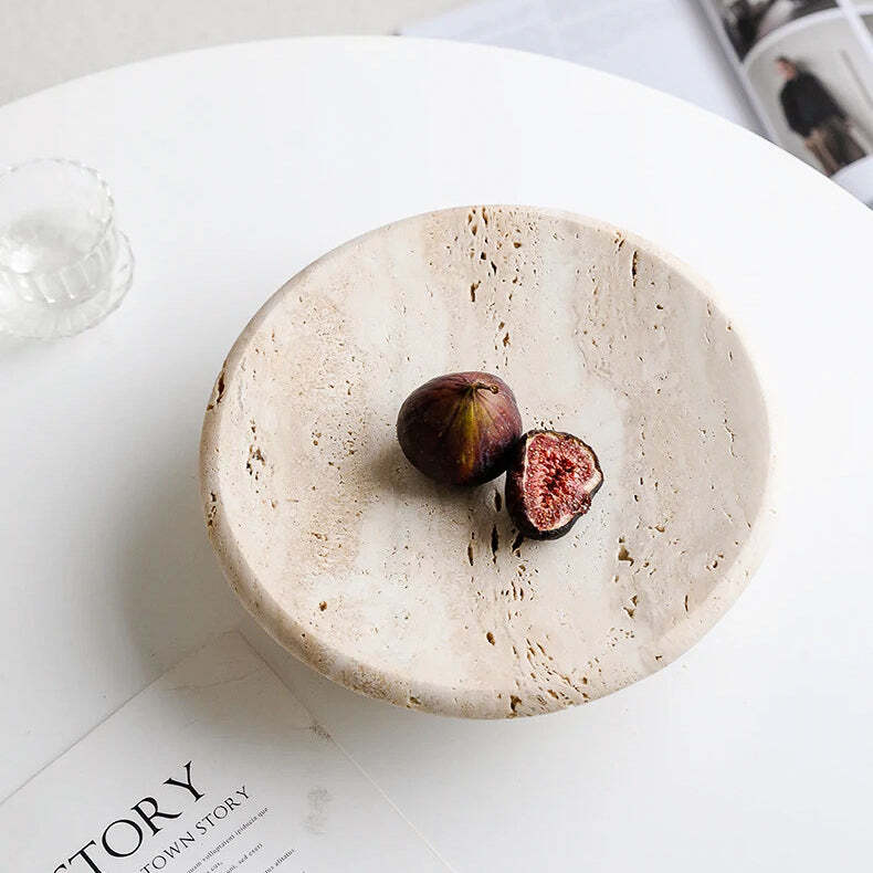 DongXing_stone's tweet photo. Travertine tray round,each piece of yellow travertine is a masterpiece of nature, with a unique texture. Its unique natural texture and warm color can bring a natural atmosphere, quietness and comfort to people.#Travertinetray #homefurnishings #travertinestone https://t.co/MnedYuUGUM