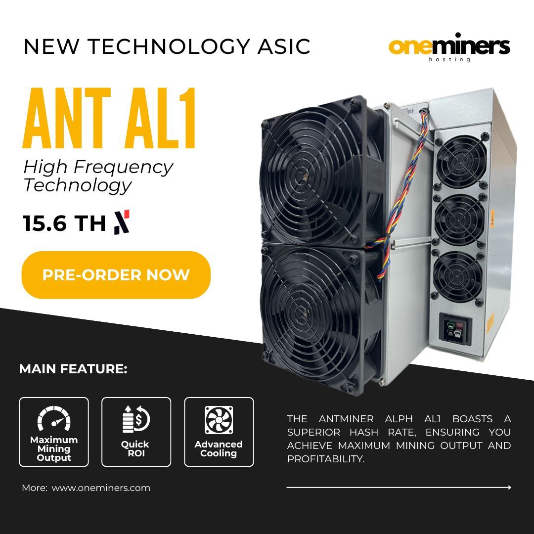 oneminers's tweet image. Introducing the New ASIC Miner: Antminer ALPH AL1 – Elevate Your Mining to the Next Level! 🚀💎

Order yours now and join the mining revolution! 💰🔗 #CryptoMining #ASICMiner #AntminerALPHAL1 #Blockchain #Cryptocurrency