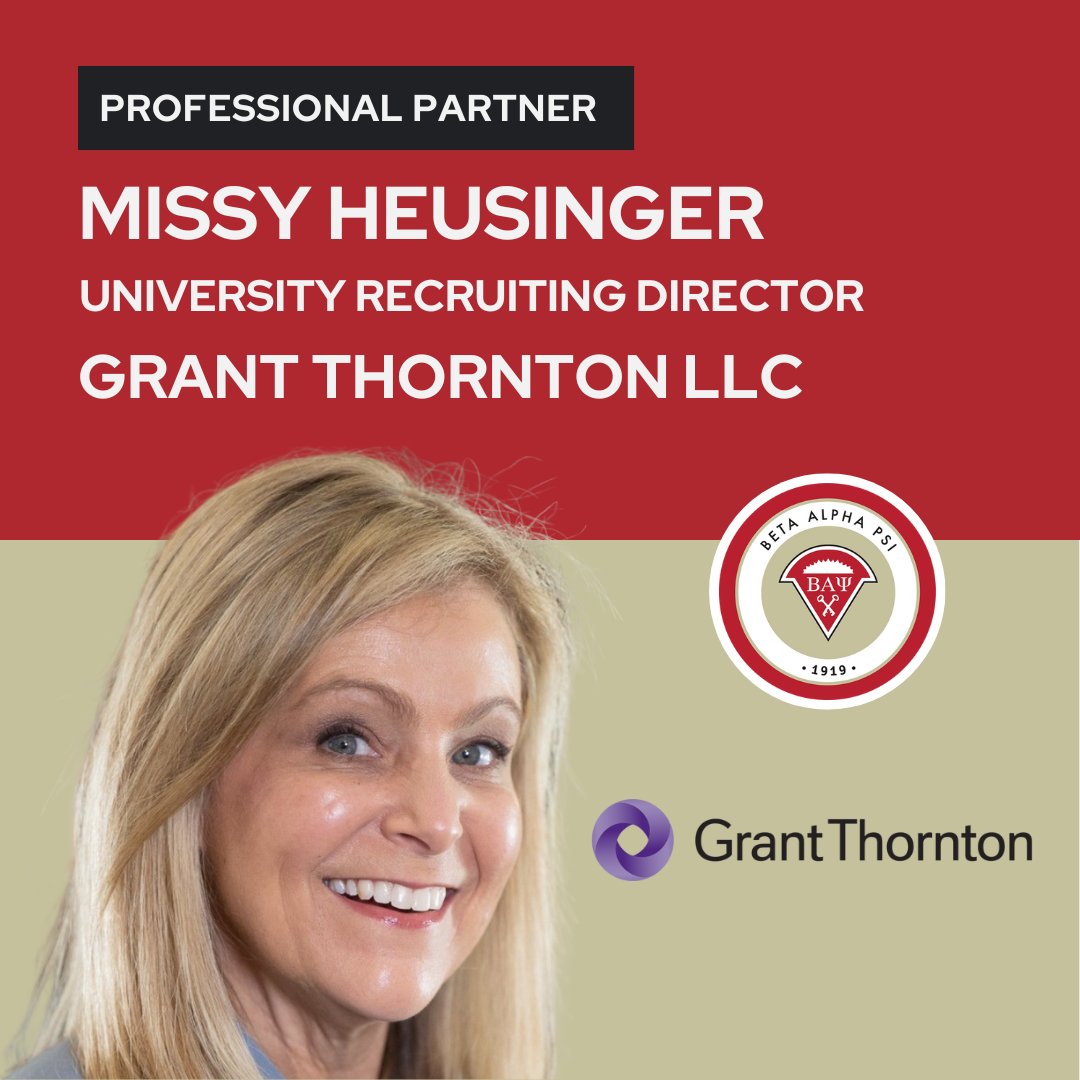 🌟 **Professional Partner Tuesday Spotlight** 🌟

On this Professional Partner Tuesday, we're thrilled to spotlight an incredible supporter: Missy Heusinger, University Recruiting Director at Grant Thorton LLC. ow.ly/RPJf50R1lZv