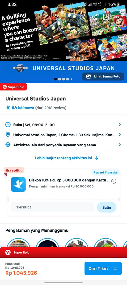 Dyure12's tweet photo. @traveloka Bisa deh ke jalan liburan, kan ada  Traveloka EPIC Sale diskonnya ga main main sih ini @Erwin3440  @EnyWidi4 @Enrique3ko  
#TravelokaEPICSale https://t.co/cIK4evjIW6
