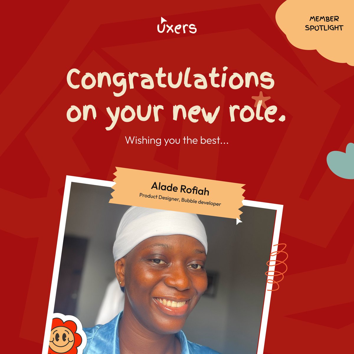 uxers_community's tweet photo. Huge congrats to @iqrophy on her new role as a product designer at @researchgains ! 🎉

Your dedication and talent continue to inspire us all at UXERS. We’re excited to see you shine in this next chapter! 🌟

#Congratulations #NewRole #UXERSCommunity #CareerGrowth https://t.co/NgiPSN0i0I
