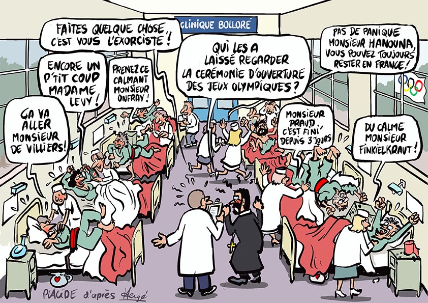 PlacideActu's tweet image. Les possédés des Jeux Olympiques #devilliers #hanouna #praud #finkielkraut #Paris2024 #ceremoniedouverture #onfray #elisabehtlevy