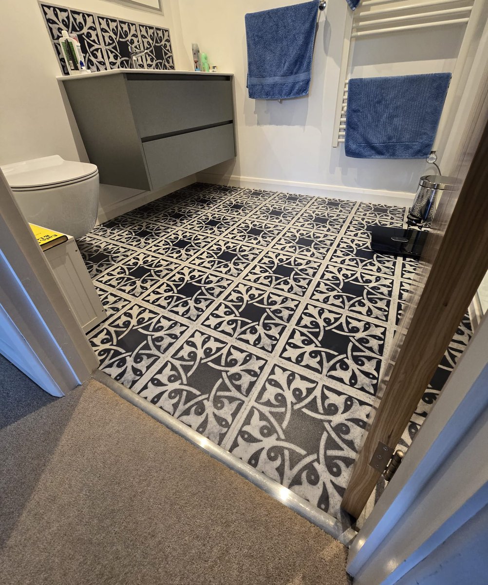 When you find the perfect flooring and can't get enough! 

Our client has <a href="/HARVEYMARIA/">Maria Harvey</a> in all her bathrooms, loves the designs-take a look! 

Pictures include #harveymaria-Design Series:
1. Lattice-Storm Grey
2. Wallbrook-Peyton Blue
3. Northmore-Waterhouse Blue