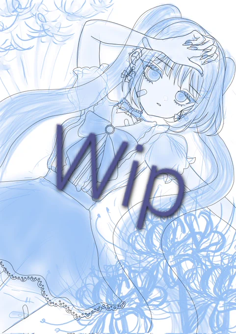 線画です今日も暑かったですね～#オリジナルイラスト 