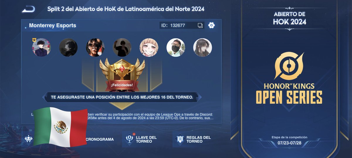 Clasificados a la siguiente etapa🫡🇲🇽✨

#Hok #HonorOfKings #openseries